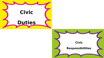 Preview of Civic Duties and Responsibilities Sort