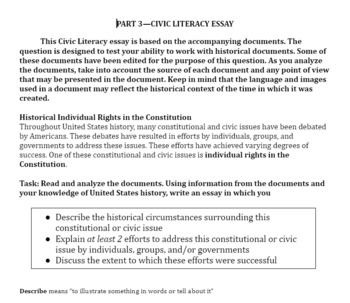 Preview of Civic Literacy DBQ Essay: Individual Rights in the Constitution