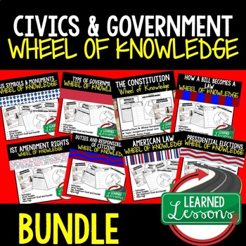 Preview of Civics Activities, Government Activities, Wheel of Knowledge BUNDLE