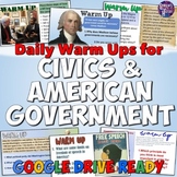 Civics & American Government Warm Ups Bellringers and Dail