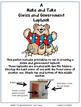 Preview of Civics And Government Lapbook: A Set of Printables