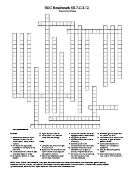 Preview of Supreme Court Crossword SS.7.C.3.12, CCSS.ELA-LITERACY.RH.6-8.4