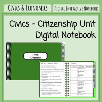 Preview of Civics - Citizenship - Digital Interactive Notebook (VA SOLs CE.3 & 4)