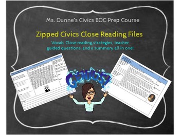 Preview of Civics Close Readings for Civics