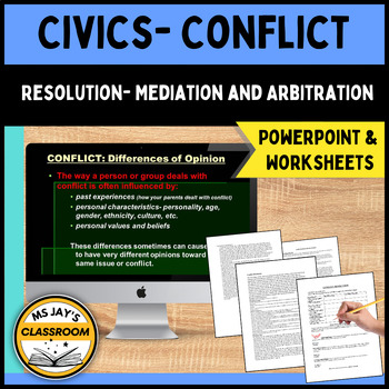 Preview of Conflict Resolution Mediation & Arbitration Civics High School Lesson Activities