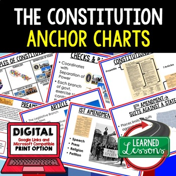 Preview of Constitution Anchor Charts, Constitution Posters, Civics Anchor Charts, Google