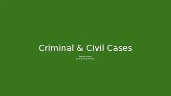 Preview of Civics- Criminal & Civil Cases Drag & Drop Activity