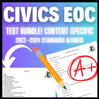 Preview of Civics EOC Content Specific TEST BUNDLE! EOC Study Review | Editable Documents