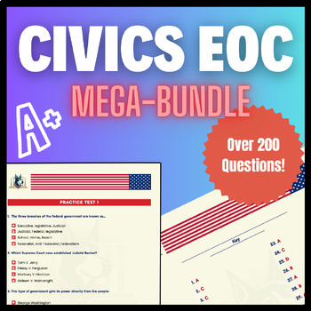 Preview of Civics EOC MEGA-BUNDLE! | STUDY GUIDES AND MORE! (Practice Tests answer key)