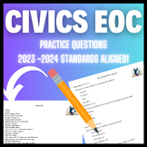 Civics EOC Practice Test Study Guide 2024 Standards! Digit