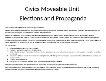 Preview of Civics Election Unit Plan