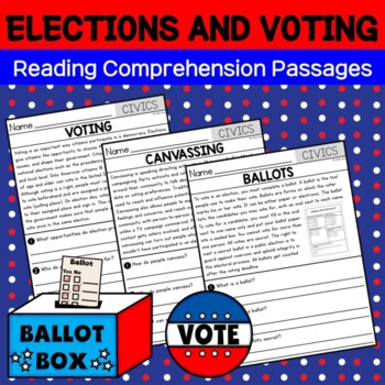 Preview of Civics Elections & Voting : Reading Comprehension Passages + Response Questions