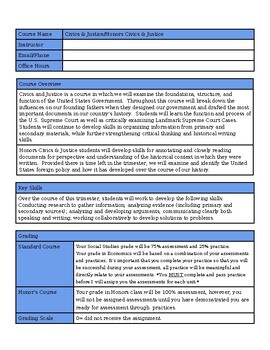 Preview of Civics & Justice Course Description/Syllabus