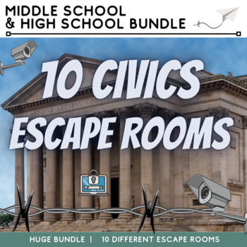 Preview of Civics + Politics Escape Room Collection