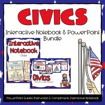 Preview of Civics PowerPoint & Interactive Notebook Bundle - Third Grade