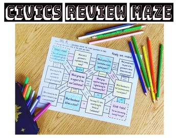 Preview of Civics Review Maze