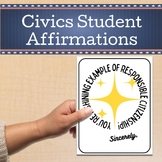 Civics Student Affirmation Cards Positive Messages for Pro
