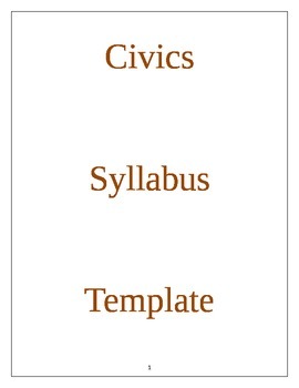 Preview of Civics Syllabus Template