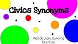 Civics Synonyms Vocabulary Building