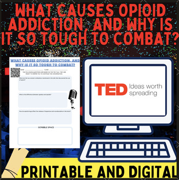 Preview of Civics TED-Ed Talk, "What causes opioid addiction?" Worksheet