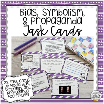 Preview of Civics Task Cards: Bias, Symbolism, and Propaganda