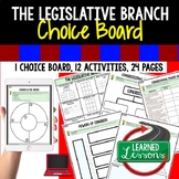 Legislative Branch Activities Choice Board, Digital Distan