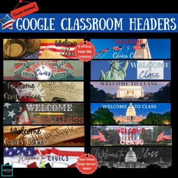Preview of Civics Theme Google Classroom Headers