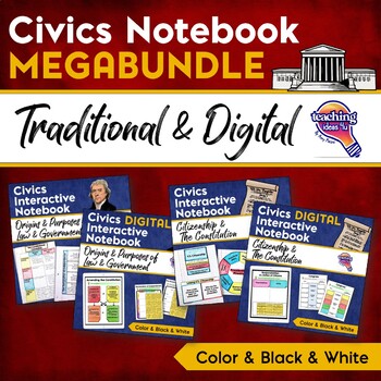 Preview of Civics & U.S. Government MEGA BUNDLE Digital & Paper Interactive Notebook