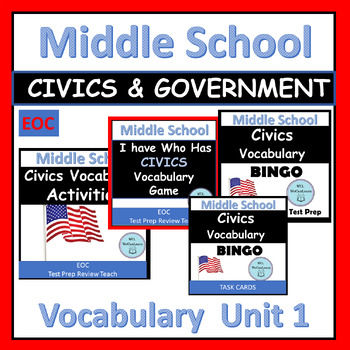Preview of Civics Vocabulary Introduction and Review Bundle Unit 1