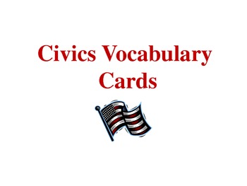 Preview of Civics Vocabulary Cards PowerPoint