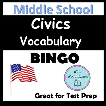 Preview of Civics Vocabulary Review Game Bingo Unit 1