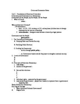 civics and economics unit 2 study guide answers study poster