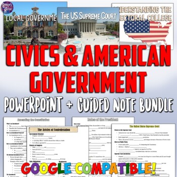 Preview of Civics and Government PowerPoint and Guided Note Bundle