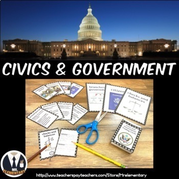 Preview of Civics and Government Vocabulary Trading Cards and Word Wall