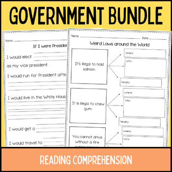 Preview of Civics or Government Elementary Bundle Election or Patriotic Activity