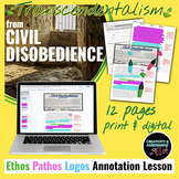Civil Disobedience Lesson | Ethos Pathos Logos Annotation 