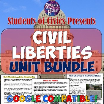 Preview of Civil Liberties & Civil Rights Unit: Civics and American Government Activities