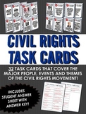 Civil Rights - 32 Civil Rights Task Card with Student Hand