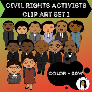 Preview of Civil Rights Activists Clip Art Set 1