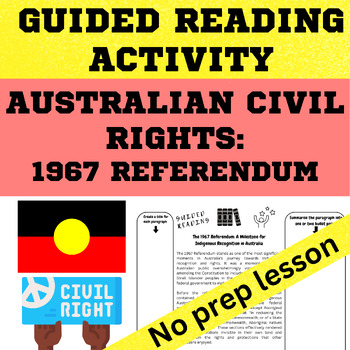 Preview of Civil Rights Australian History 1967 Referendum Guided reading Worksheet, slides