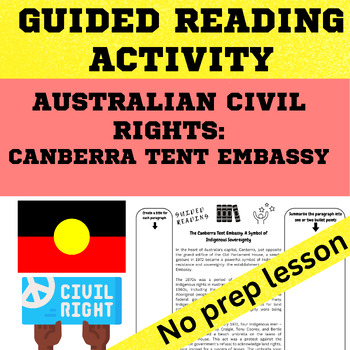 Preview of Civil Rights Australian History Canberra Tent Embassy Guided reading Worksheet