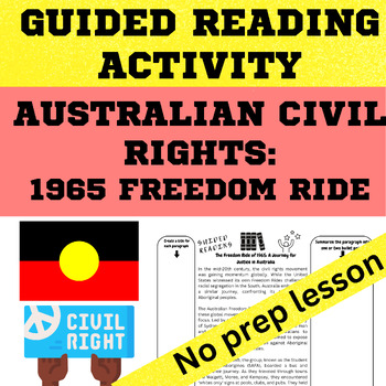 Preview of Civil Rights Australian History Freedom Ride 1965 Guided reading activity, slide