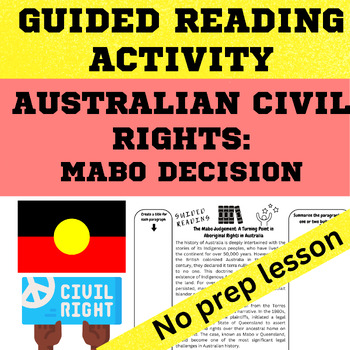 Preview of Civil Rights Australian History Mabo Decision Guided reading Activity, slides
