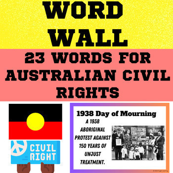 Preview of Civil Rights Australian History - Vocabulary Word Wall + Digital Frayer Model