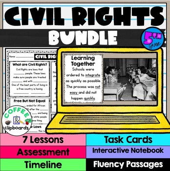 Preview of Civil Rights Bundle: Lessons, Notes, Task cards, Test & Activities - SS5H6