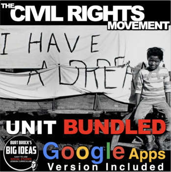 Preview of Civil Rights Movement Unit: PPTs, Guided Notes, Worksheets, Test + Google Apps