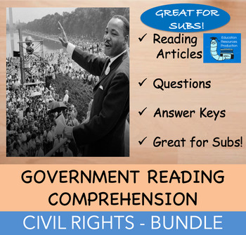 Preview of Civil Rights: Equal Justice Under Law - Reading Comprehension - BUNDLE