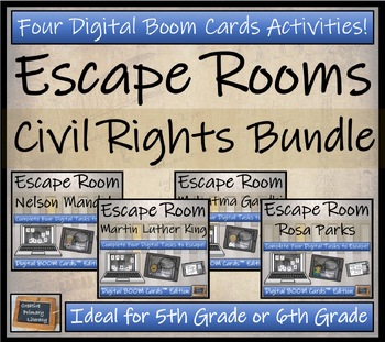 Preview of Civil Rights Escape Room Bundle | BOOM Cards™ Digital Versions