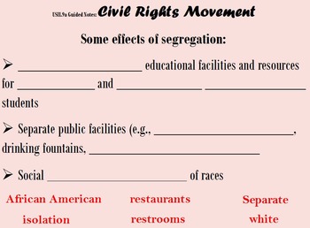 Preview of Civil Rights Guided Notes Flipchart