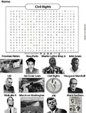 Civil Rights Heroes Activity Word Search (Black History Mo